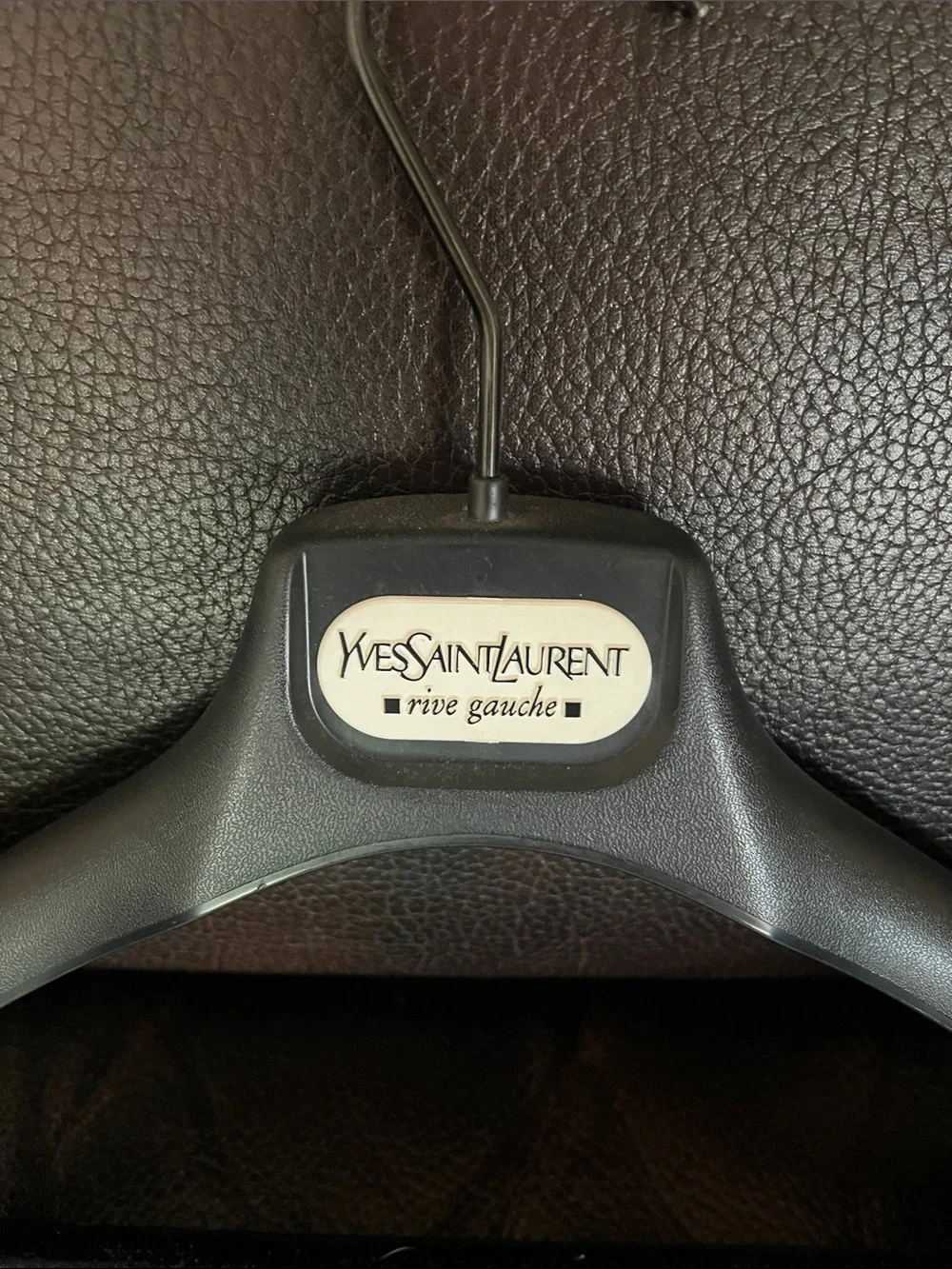 Yves Saint Laurent Black Plastic Hanger with Metal Hook